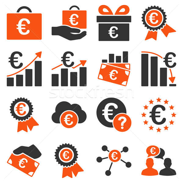 Euro banking business and service tools icons Stock photo © ahasoft