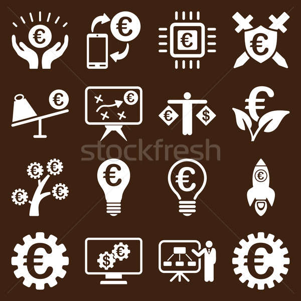 Euro banking business and service tools icons Stock photo © ahasoft