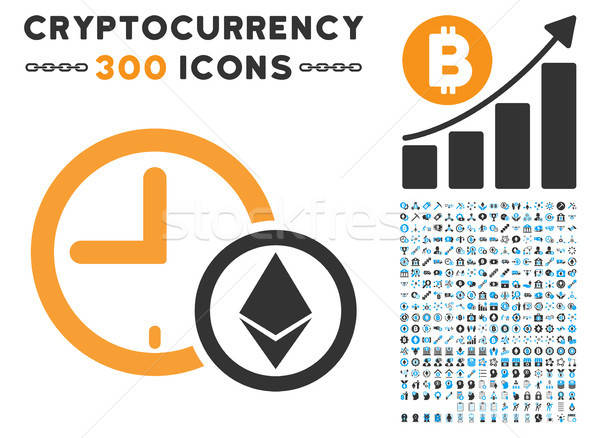 Ethereum Credit Clock Flat Icon with Collection Stock photo © ahasoft