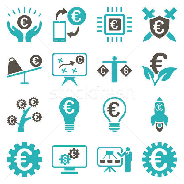 Euro banking business and service tools icons Stock photo © ahasoft