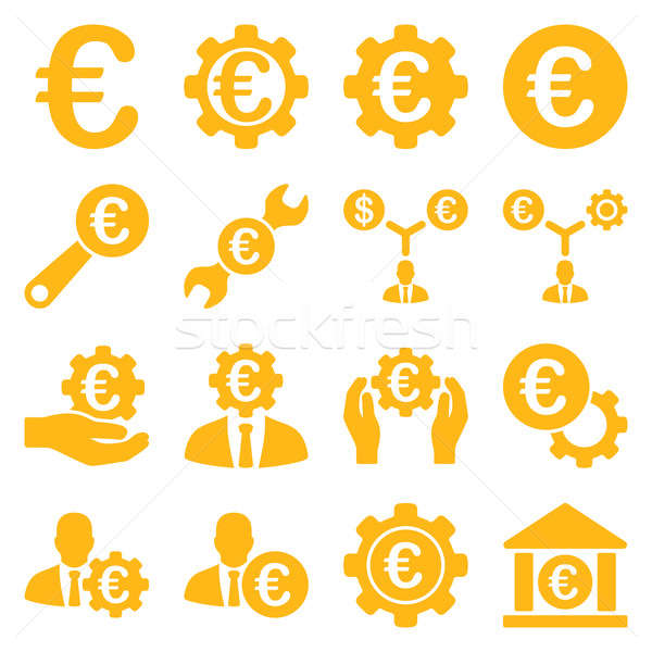 Euro banking business and service tools icons Stock photo © ahasoft