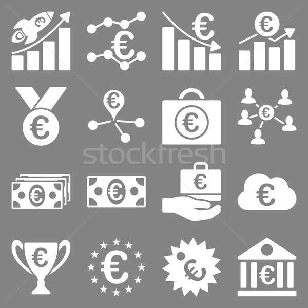 Euro bancaire business dienst tools iconen Stockfoto © ahasoft