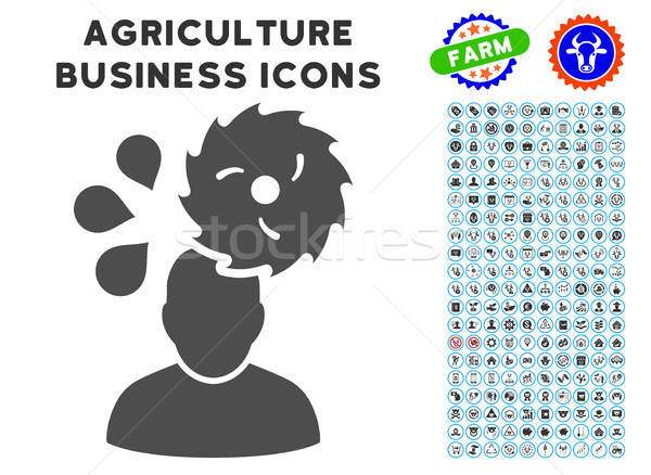 Circular Saw Accident Icon with Agriculture Set Stock photo © ahasoft