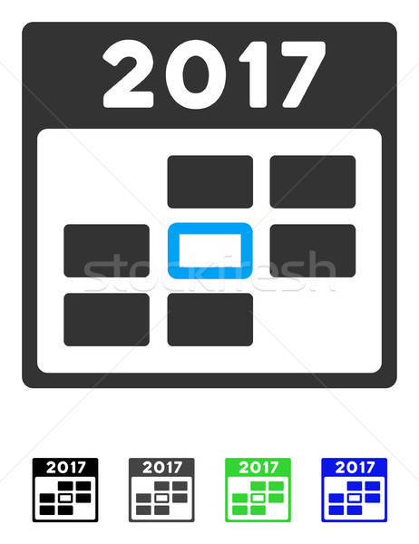 2017 Year Selected Calendar Day Flat Icon Stock photo © ahasoft