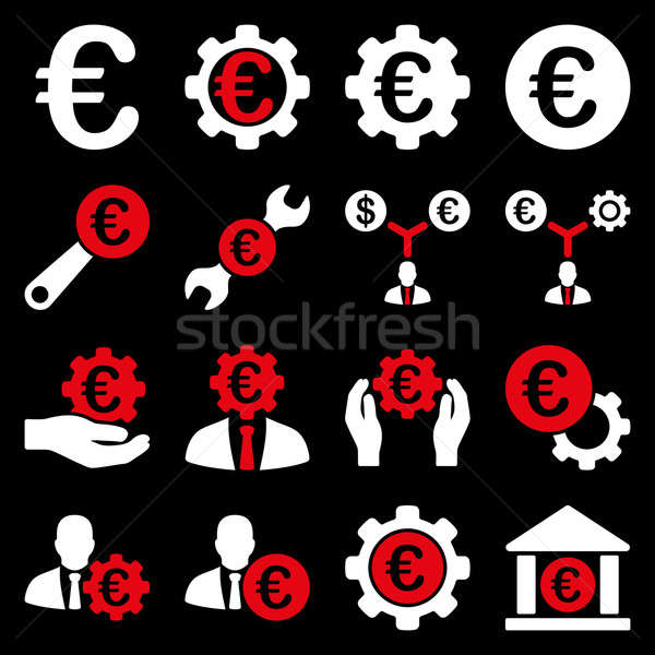 歐元 銀行業 業務 服務 工具 圖標 商業照片 © ahasoft