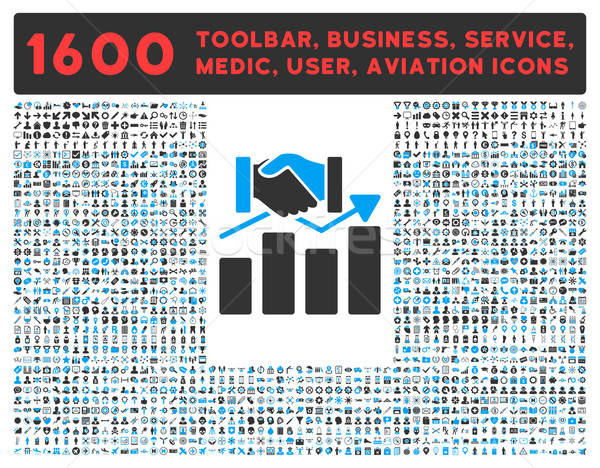 Acquisition Graph Icon with Large Pictogram Collection Stock photo © ahasoft