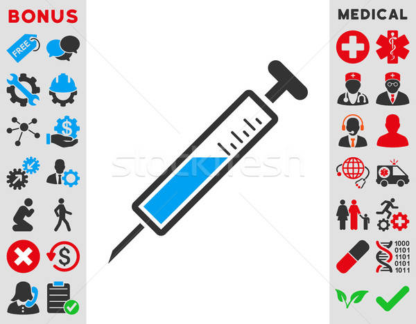 инъекций икона вектора стиль символ синий Сток-фото © ahasoft