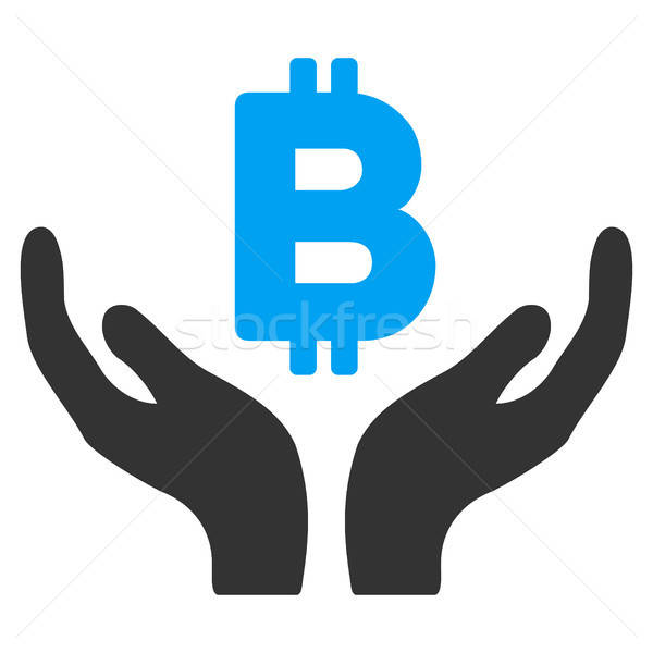 Bitcoin mantenimiento manos icono aplicación diseno web Foto stock © ahasoft