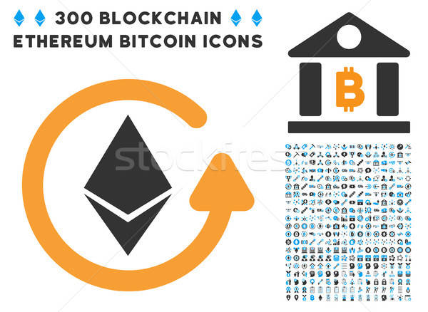 Ethereum Refund Flat Icon with Clip Art Stock photo © ahasoft