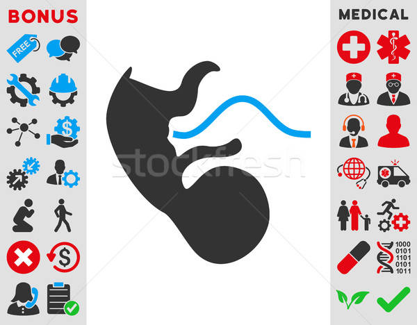 Emberszabású majom embrió ikon vektor stílus szimbólum Stock fotó © ahasoft