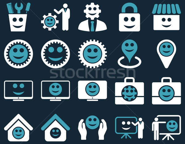 Tools, gears, smiles, management icons. Stock photo © ahasoft