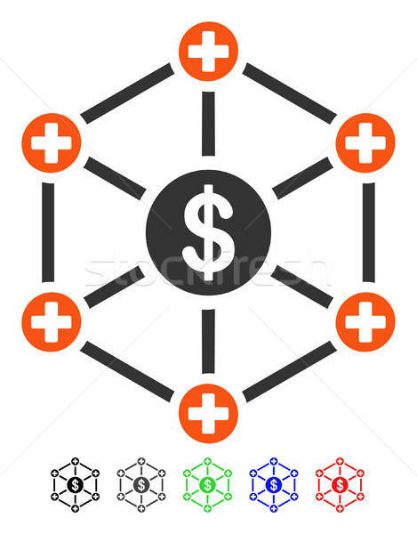 Financial Medical Network Flat Icon Stock photo © ahasoft