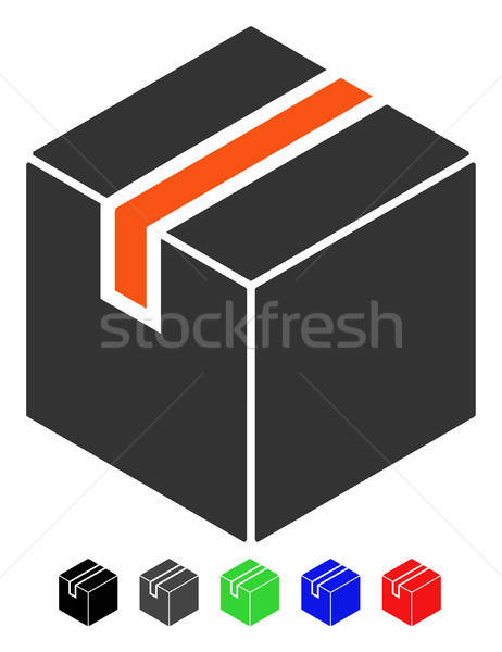 Stock fotó: Csomag · ikon · vektor · piktogram · színes · szín