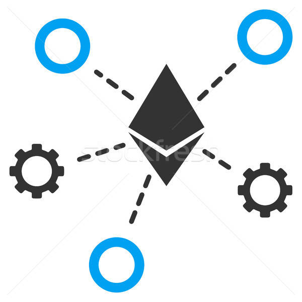 Ethereum Network Nodes Flat Icon Stock photo © ahasoft
