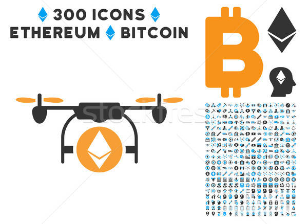 Ethereum Airdrone Flat Icon with Set Stock photo © ahasoft