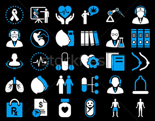 Medycznych ikona niebieski biały kolory Zdjęcia stock © ahasoft