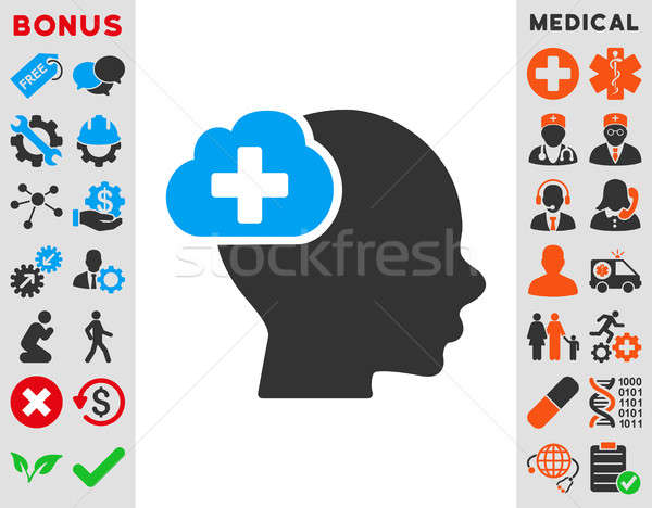 Médicaux idée icône style symbole bleu [[stock_photo]] © ahasoft