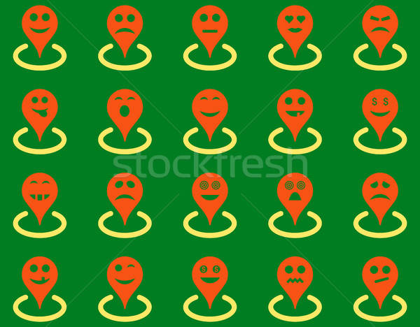 Smiled location icons Stock photo © ahasoft