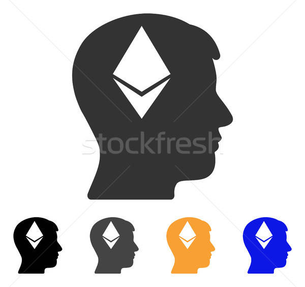Ethereum Thinking Head Vector Icon Stock photo © ahasoft