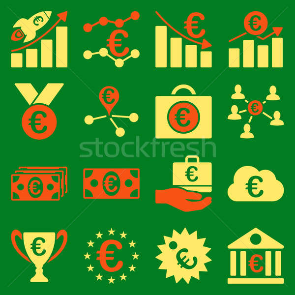 Euro bancaire business dienst tools iconen Stockfoto © ahasoft