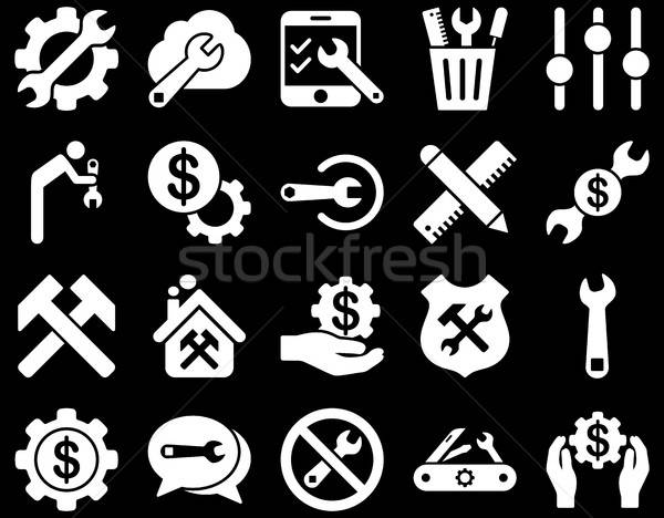 Herramientas iconos vector establecer estilo Foto stock © ahasoft