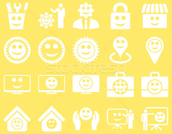 Tools, gears, smiles, management icons. Stock photo © ahasoft