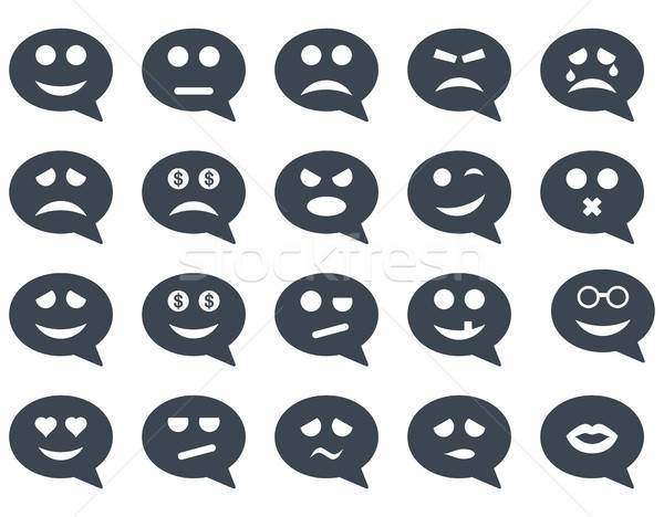 Chat emotion smile icons Stock photo © ahasoft