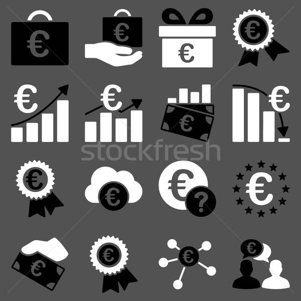 Euros bancario negocios servicio herramientas iconos Foto stock © ahasoft