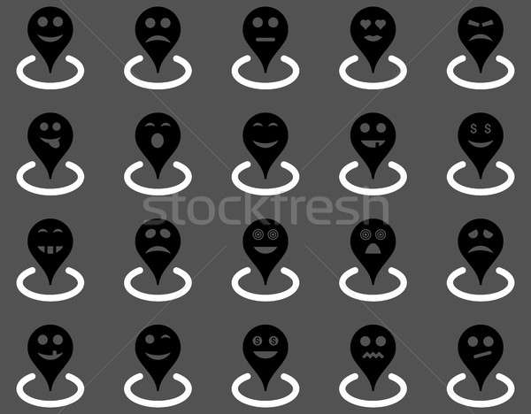 Smiled location icons Stock photo © ahasoft