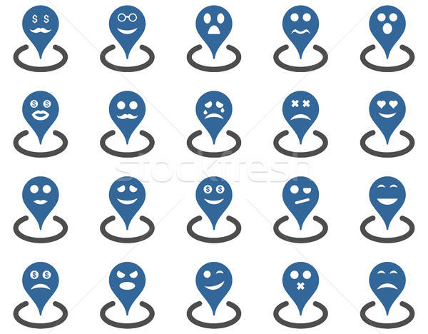 Smiled location icons Stock photo © ahasoft