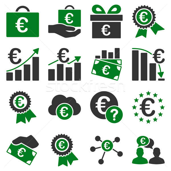 Euro bancaire business dienst tools iconen Stockfoto © ahasoft