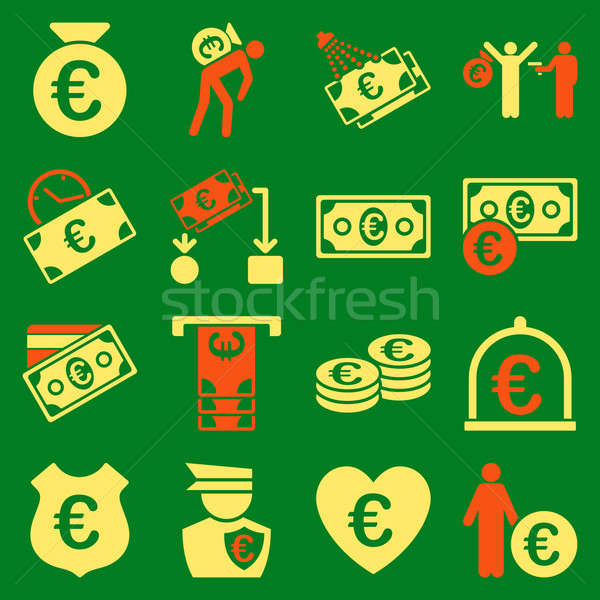 евро банковской бизнеса службе инструменты иконки Сток-фото © ahasoft