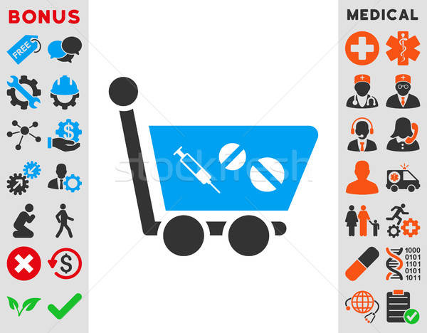 Medication Shopping Cart Icon Stock photo © ahasoft