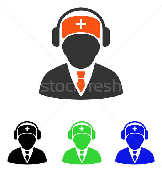 Stock photo: Medical Call Center Flat Vector Icon