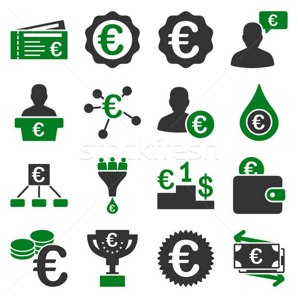 Euro banking business and service tools icons Stock photo © ahasoft