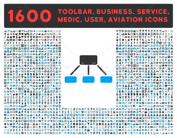 Hierarchy Icon with Large Pictogram Collection Stock photo © ahasoft