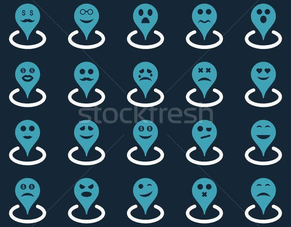 Smiled location icons Stock photo © ahasoft