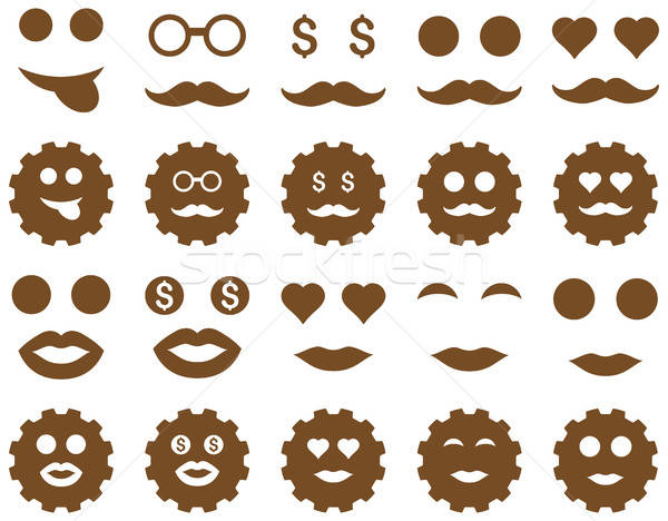 Tool, gear, smile, emotion icons Stock photo © ahasoft