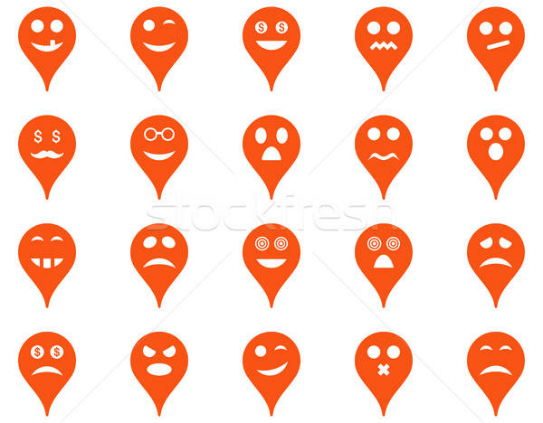 Stockfoto: Emotie · kaart · fiche · iconen · vector · ingesteld