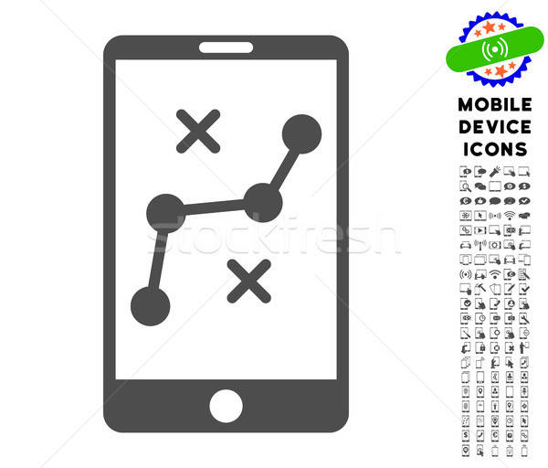 Mobile Navigation Route Icon with Set Stock photo © ahasoft