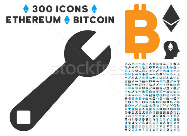 Franciakulcs szerszám ikon clip art bitcoin okos Stock fotó © ahasoft