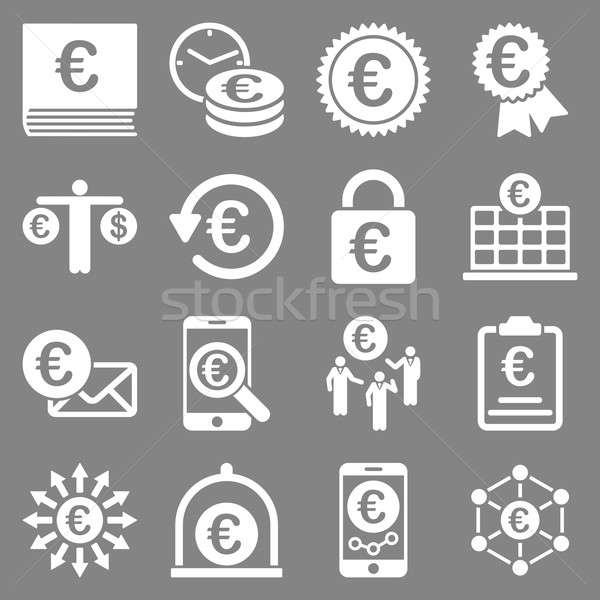 Euros bancaires affaires Ouvrir la outils icônes [[stock_photo]] © ahasoft