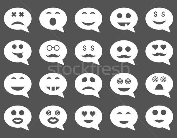 Chat érzelem mosoly ikonok szett stílus Stock fotó © ahasoft