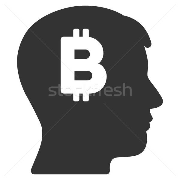 Mentaal bitcoin icon vector toepassing web design Stockfoto © ahasoft