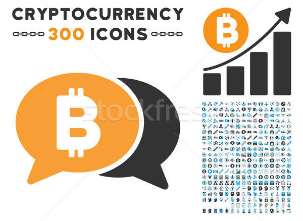 Bitcoin Chat Flat Icon with Stock photo © ahasoft