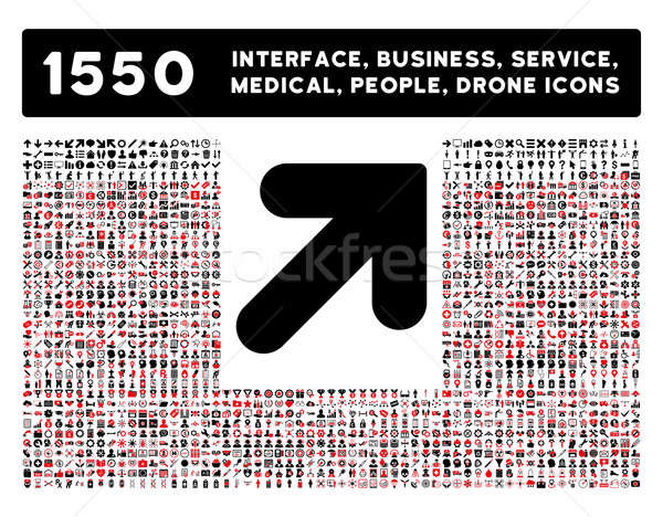 Arrow Up Right Icon and More Interface, Business, Tools, People, Medical, Awards Flat Glyph Icons Stock photo © ahasoft