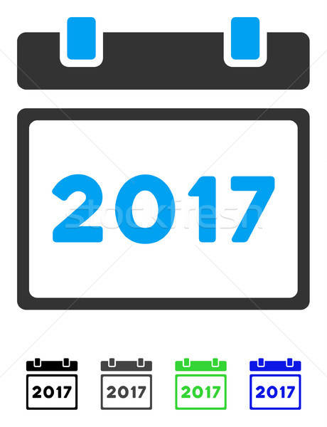 Stock photo: 2017 Calendar Page Flat Icon
