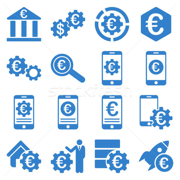 Stock photo: Euro banking business and service tools icons