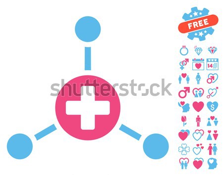 Stock photo: Medical bicolor icons