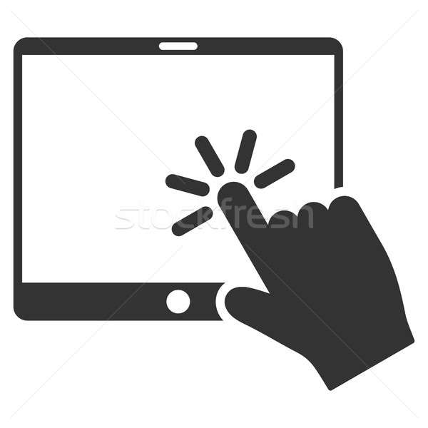 Tıklayın hareketli tablet ikon gri simge Stok fotoğraf © ahasoft